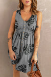 Buttoned Round Neck Sleeveless Mini Magic Dress Charcoal Casual Dresses - Tophatter Daily Deals