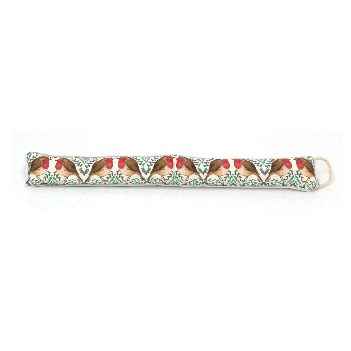 94cm Christmas Robin And Holly Fabric Draught Excluder For Doors | Winter Active Excluder Door Cushion | Festive Holly & Ivy Active Insulator Door Draught Cushion Draught Excluder - Tophatter Daily Deals