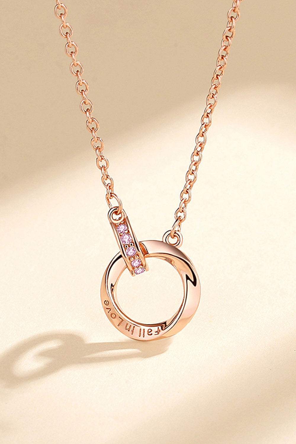 Zircon Decor 999 Sterling Silver Necklace Rose Gold Pink One Size Necklaces - Tophatter Daily Deals