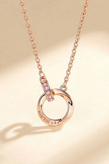 Zircon Decor 999 Sterling Silver Necklace Rose Gold Pink One Size Necklaces - Tophatter Daily Deals