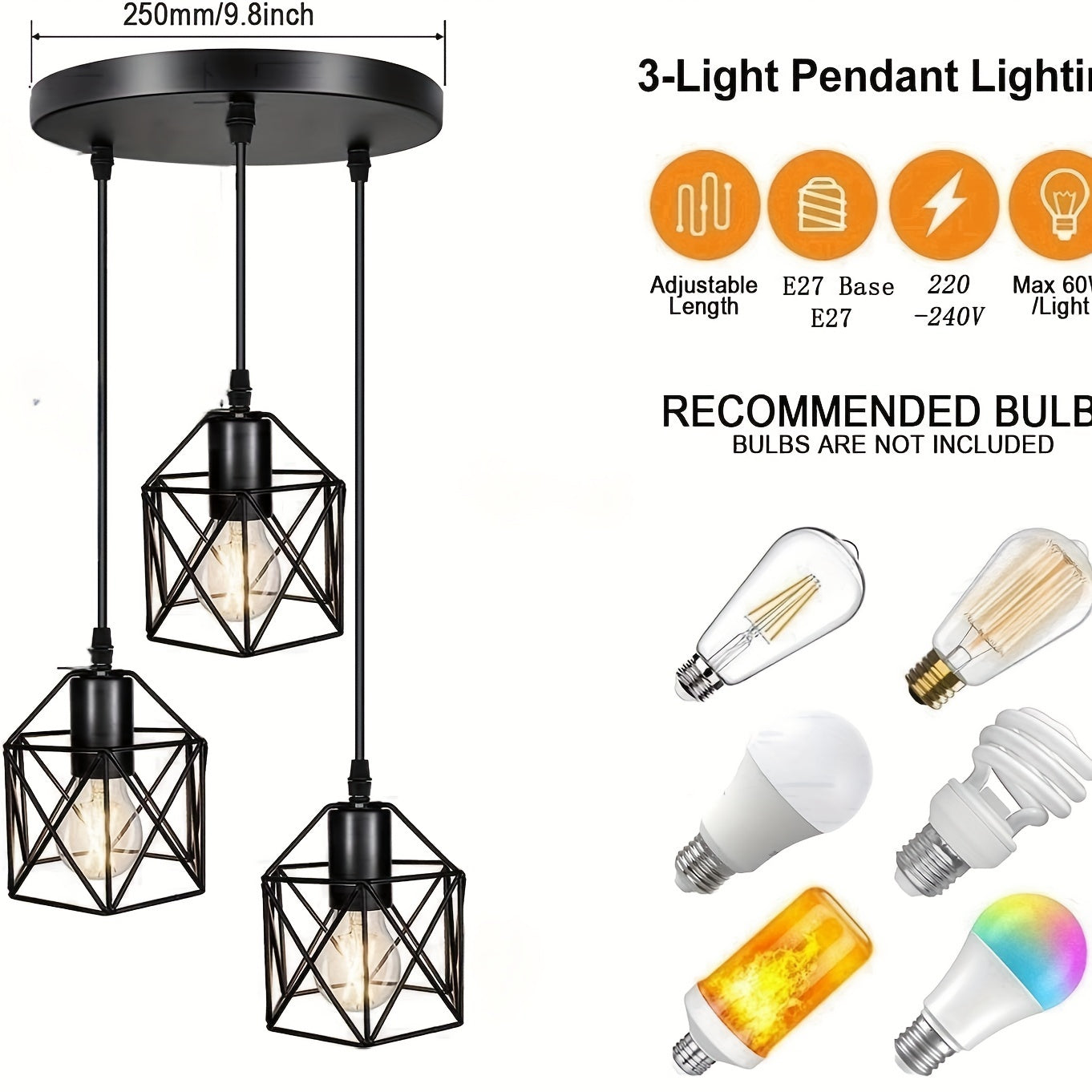 3-Light Industrial Ceiling Light Ceiling Lights - Tophatter Daily Deals