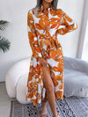 Tied Button Up Long Sleeve Dress Casual Dresses - Tophatter Daily Deals