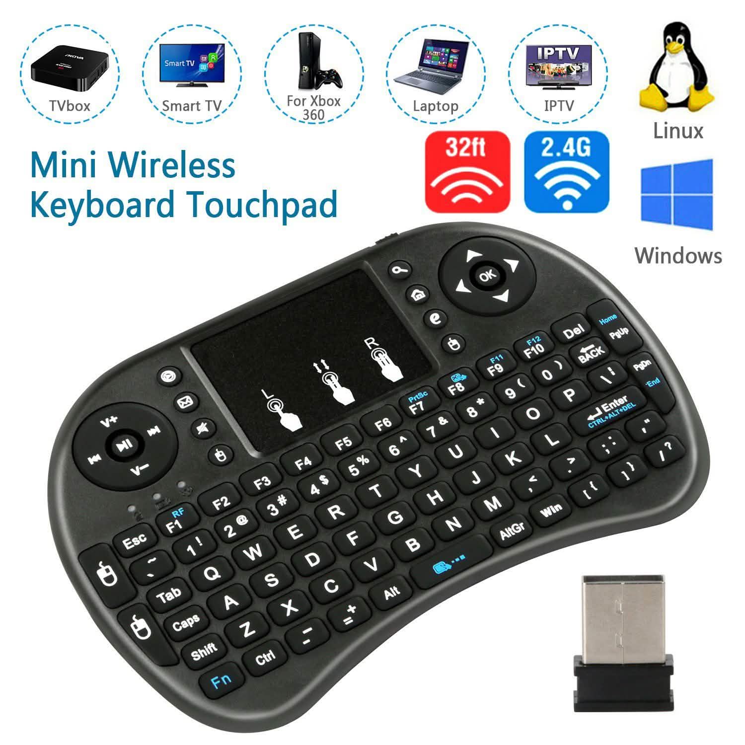 2.4G Mini Wireless Keyboard Touchpad Computer Accessories - Tophatter Daily Deals