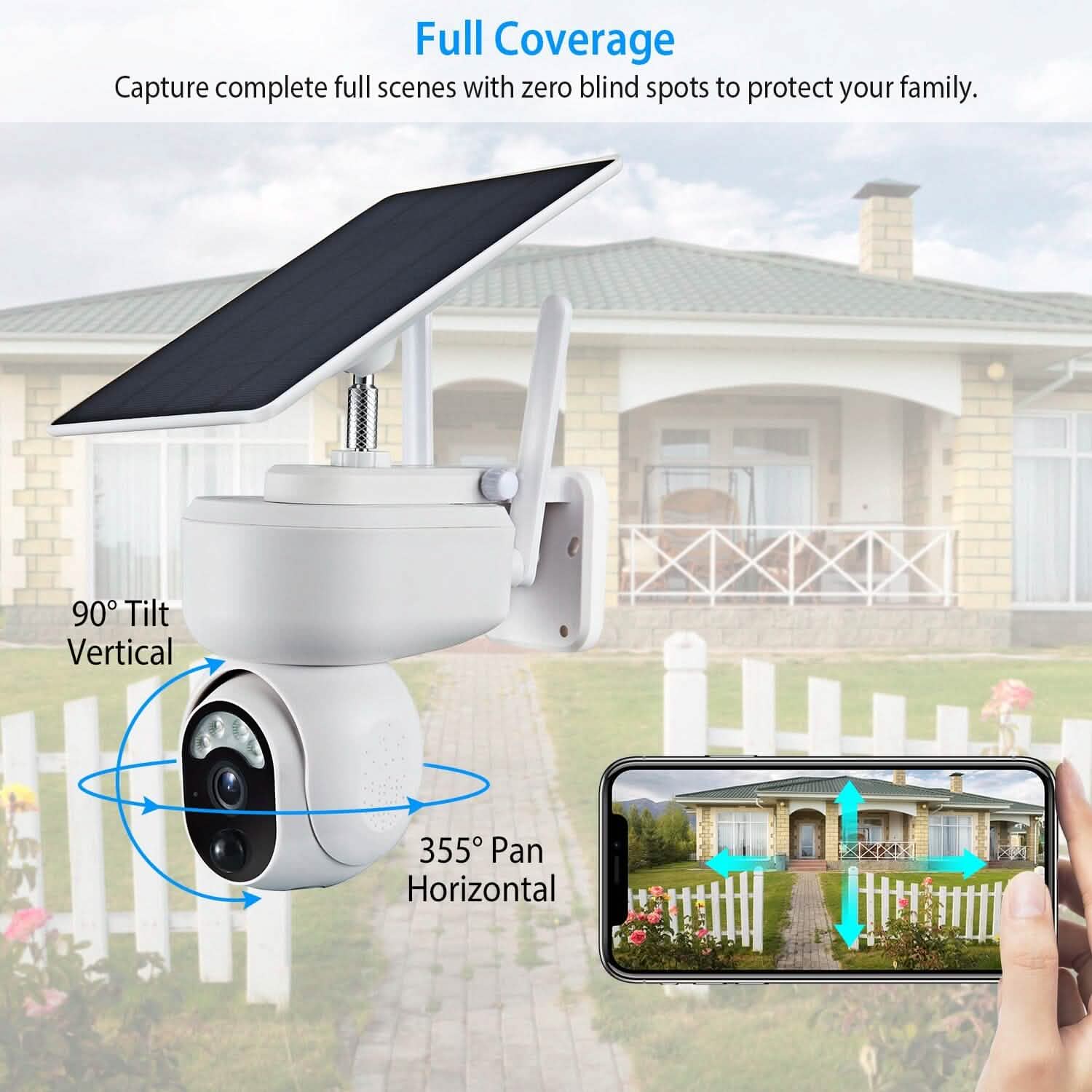 2.4G Wifi Solar Wireless 1080P Surveillance Camera with Flood Light Night Vision Smart Home & Security - Tophatter Daily Deals