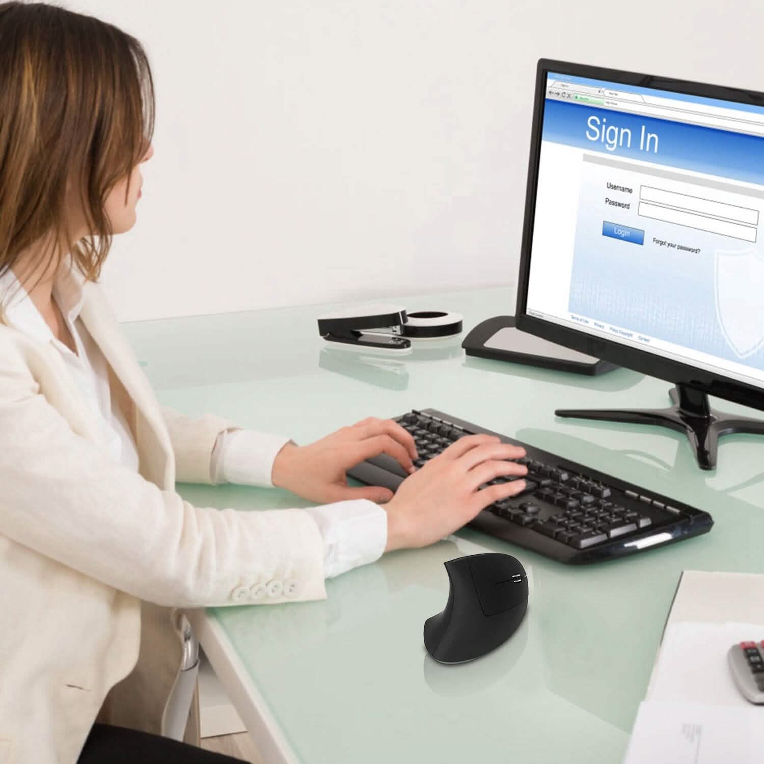 2.4G Wireless Vertical Mouse Ergonomic Optical Mice Computer Accessories - Tophatter Daily Deals