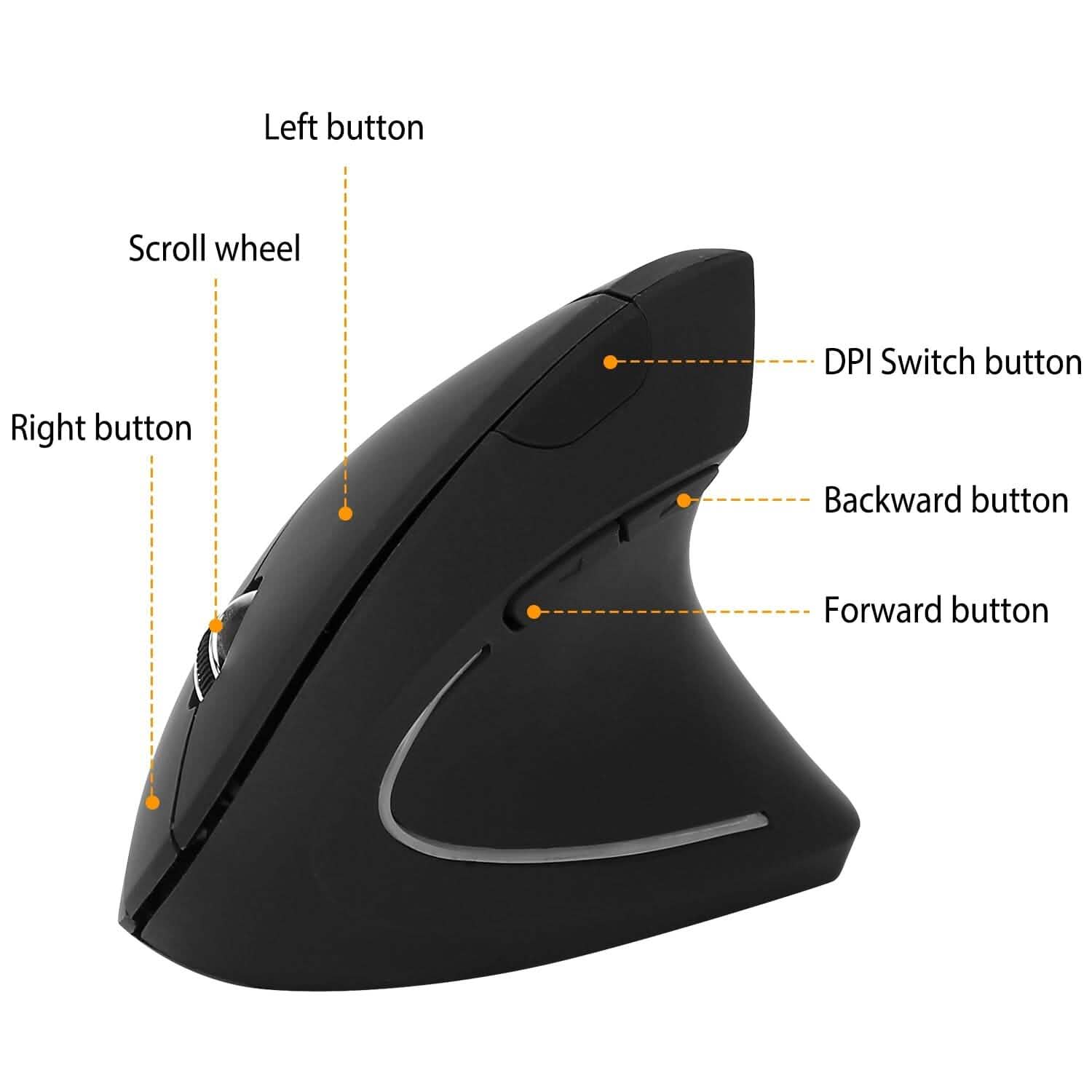 2.4G Wireless Vertical Mouse Ergonomic Optical Mice Computer Accessories - Tophatter Daily Deals