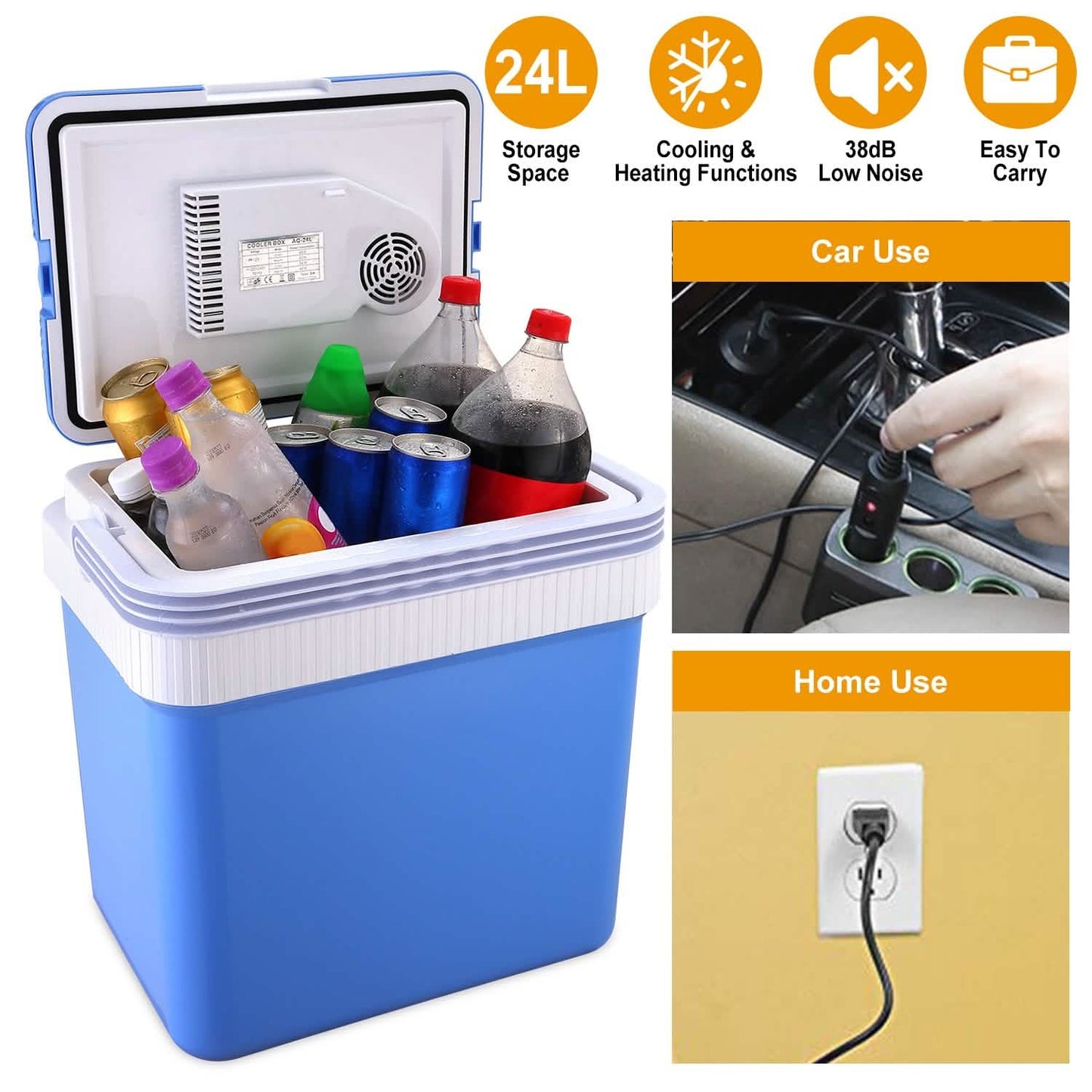 24L 12V Car Portable Refrigerator Travel Cooler Automotive - Tophatter Daily Deals