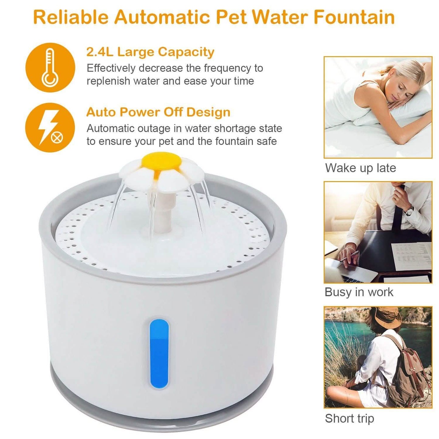 2.4L Automatic Pet Water Fountain Pet Supplies - Tophatter Daily Deals