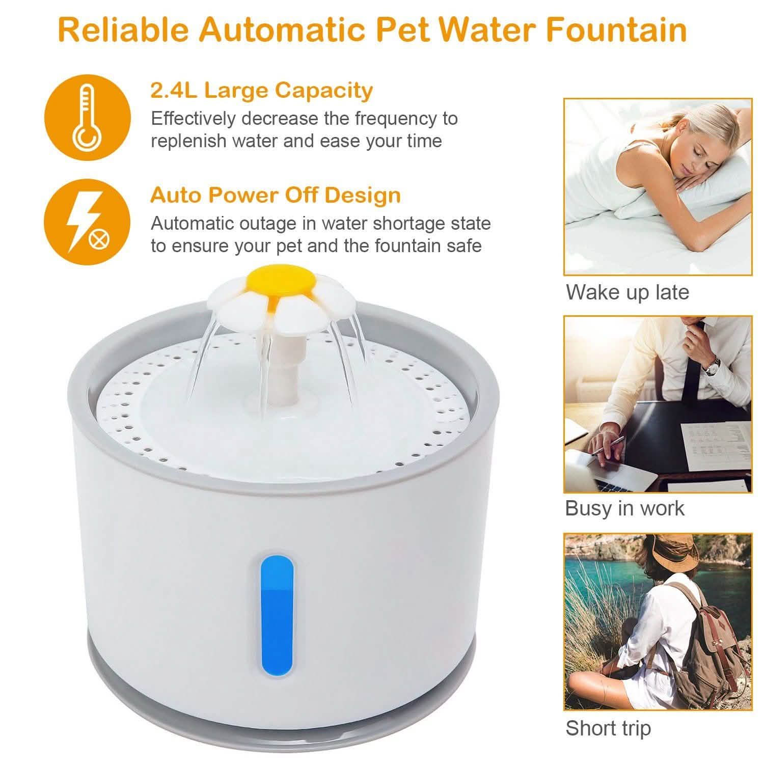 2.4L Automatic Pet Water Fountain Pet Supplies - Tophatter Daily Deals
