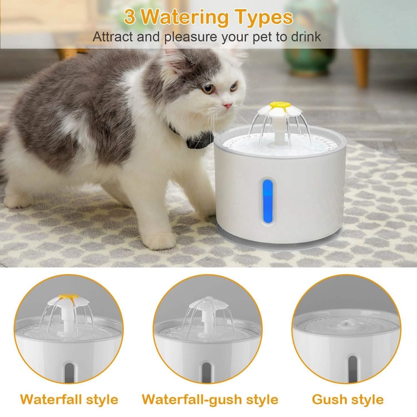 2.4L Automatic Pet Water Fountain Pet Supplies - Tophatter Daily Deals
