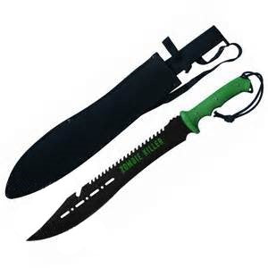 25" Zombie Killer Machete Full Tang Sawback Bowie w/ Gut Hook Knife-Machete - Tophatter Daily Deals
