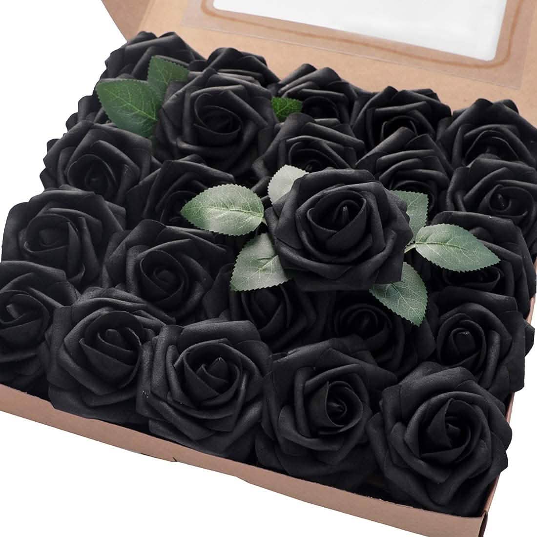 25-Pieces: Floroom Artificial Flowers Black Furniture & Decor - Tophatter Daily Deals