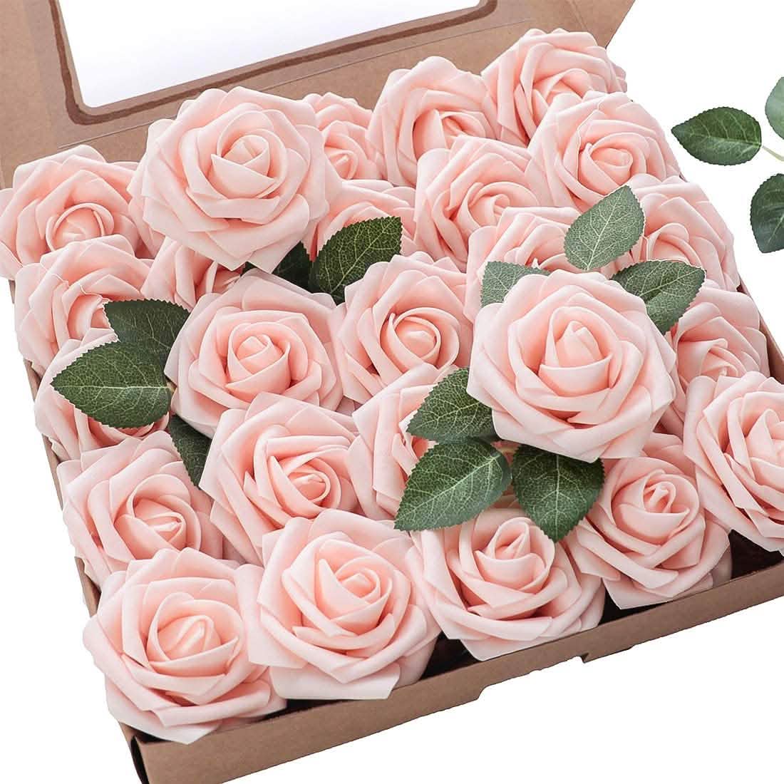 25-Pieces: Floroom Artificial Flowers Blush Furniture & Decor - Tophatter Daily Deals