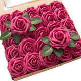 25-Pieces: Floroom Artificial Flowers Fuchsia Furniture & Decor - Tophatter Daily Deals