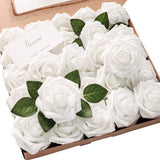 25-Pieces: Floroom Artificial Flowers White Furniture & Decor - Tophatter Daily Deals