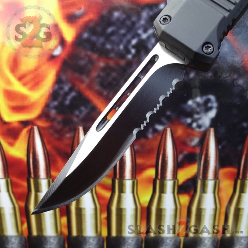 S2G Tactical Small 7" OTF Bullet HK Automatic Knife - 6 Blade Options Single Edge Serrated Knife-OTF - Tophatter Daily Deals