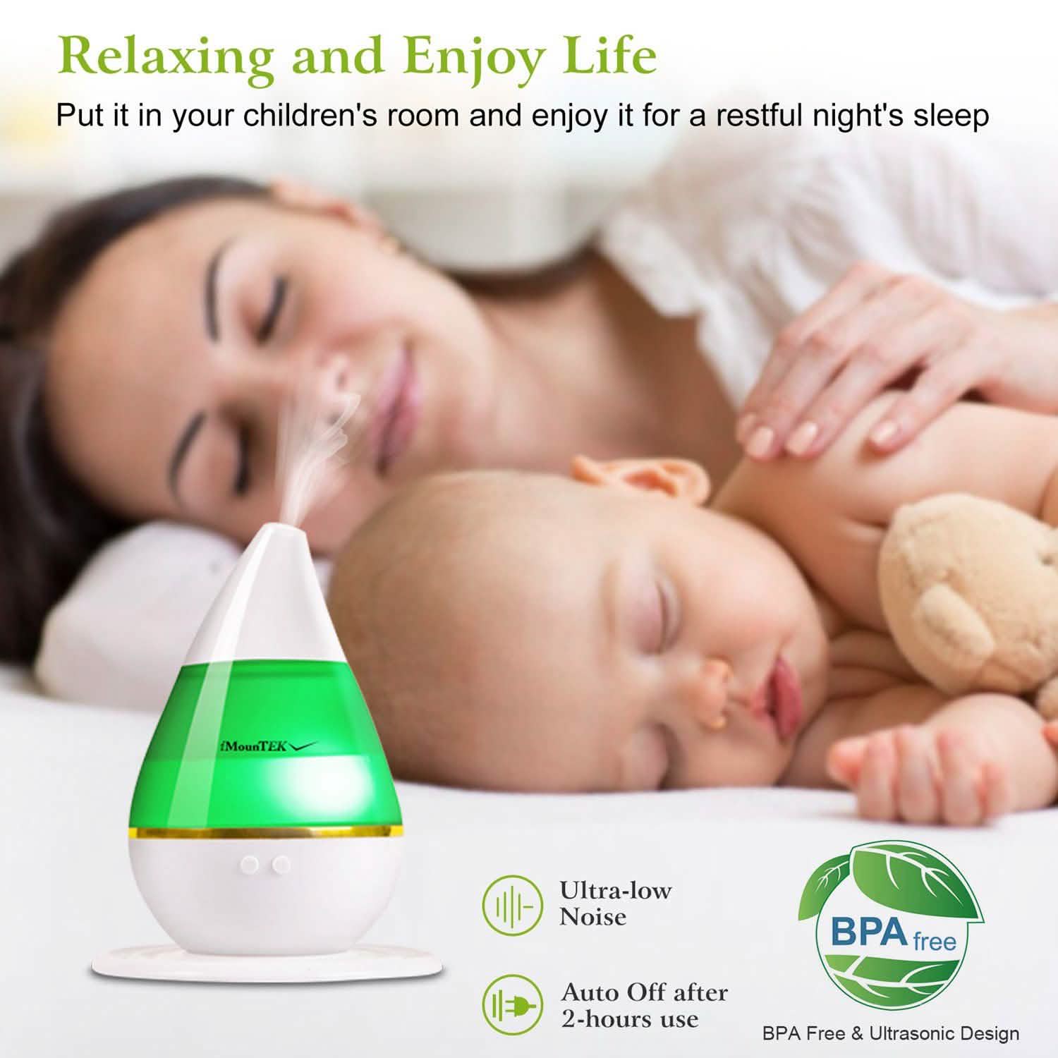 250 ML Cool Mist Humidifier with 7 Color Changeable LED Lights Health & Wellness - Tophatter Daily Deals