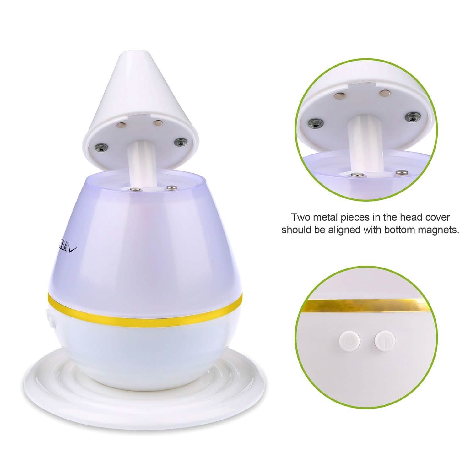 250 ML Cool Mist Humidifier with 7 Color Changeable LED Lights Health & Wellness - Tophatter Daily Deals