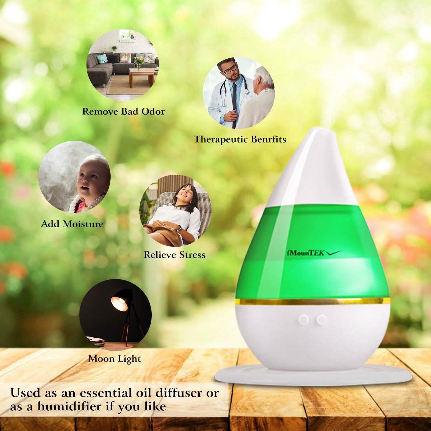 250 ML Cool Mist Humidifier with 7 Color Changeable LED Lights Health & Wellness - Tophatter Daily Deals