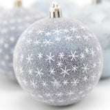 6 Piece Frosted Blue Christmas Baubles | Christmas Tree Decorations | Blue Xmas Baubles Christmas Decor Baubles - Tophatter Daily Deals