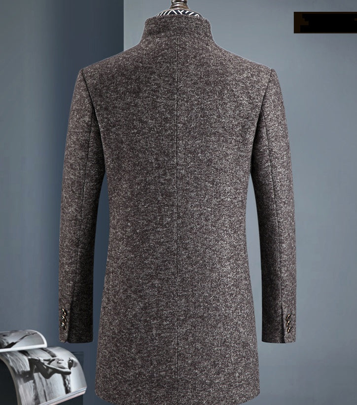 Insulating Men's Overcoat - Single-Breasted, Wool, Commute 3D Changing Face Moving Picture Frame - Tophatter Daily Deals
