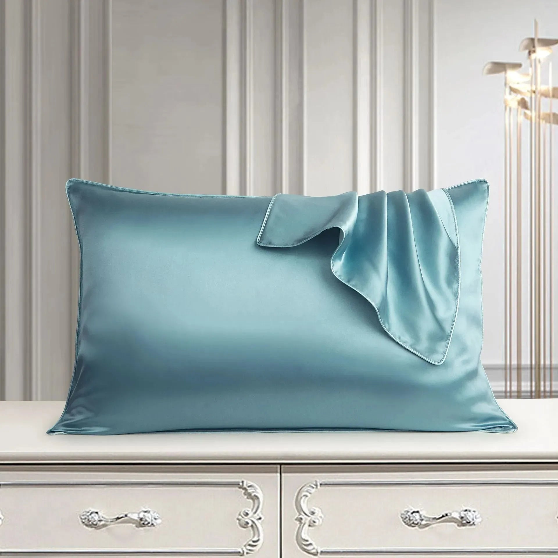 Silk Pillow Case Pure Silk Pillowcase Real Silk Pillowcase Natural Silk Pillowcase Blue Humidifier - Tophatter Daily Deals