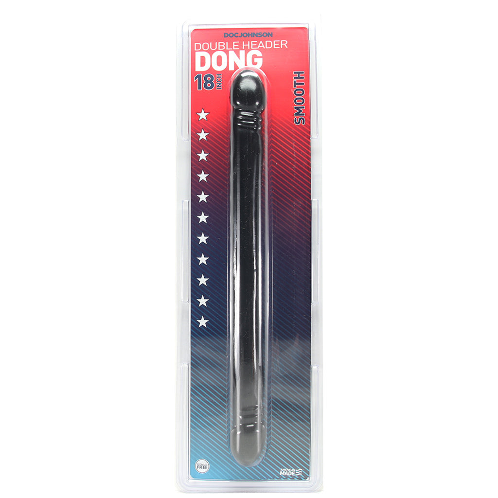Smooth Double Header 18 Inch Dildo in Black Dildo Sex Toys > Double Ended Dildos - Tophatter Daily Deals