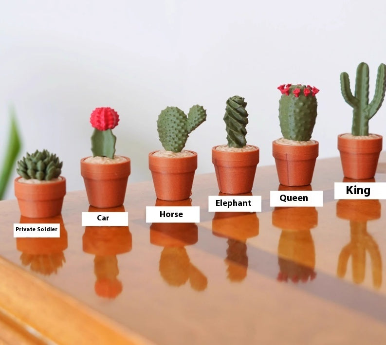 Cactus Succulent 3D Printed Chess Set Decor - Tophatter Daily Deals