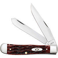 Case Trapper - Peach Seed Jig Mahogany Bone - 25130 Traditional Knives - Tophatter Daily Deals