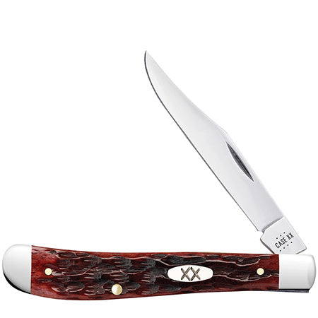 Case Slimline Trapper - Peach Seed Jig Mahogany Bone - 25135 Traditional Knives - Tophatter Daily Deals