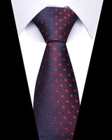 Men's Neckties - Formal Classic Patterned Tie (50 Style Options) Deep Navy with Crimson Dots Belts & Ties - Tophatter Daily Deals