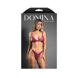 Domina Zipper Bralette and Panty (Berry) – Leatherette Lingerie Set M/L > Clothes > Bra Sets - Tophatter Daily Deals