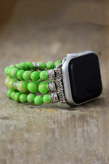 Synthetic Imperial Jasper Beaded Watchband Bracelet Bracelets - Tophatter Daily Deals