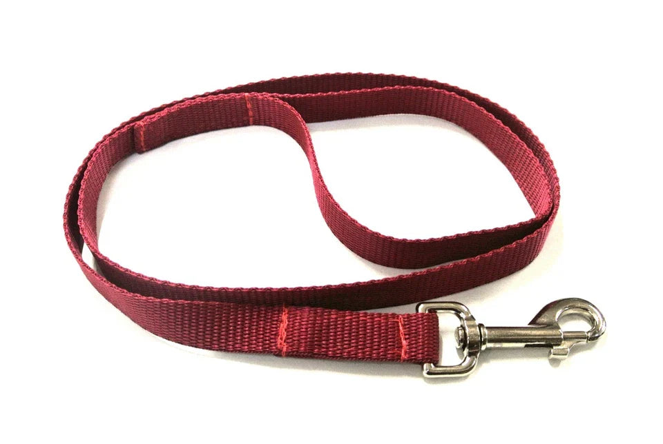 Dog Running Leash - 45" Puppy Small Dog Walking Lead 13mm Wide Strong Durable Webbing Wine Red 76" x 20 mm Pet Products - Tophatter Daily Deals