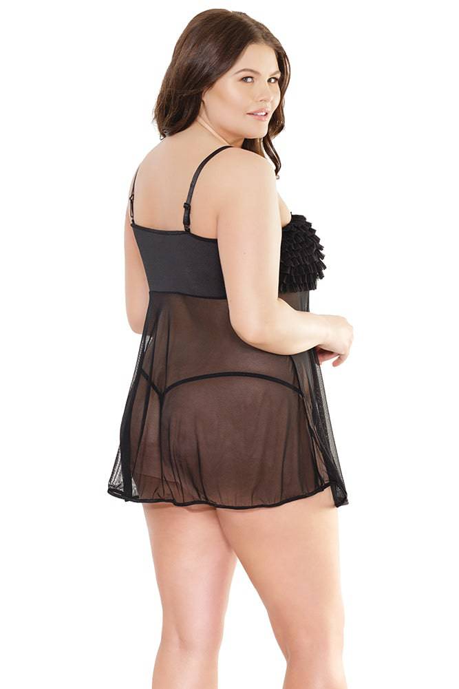 Coquette - 2534X - Ruffle Babydoll - OS/XL Lingerie - Tophatter Daily Deals