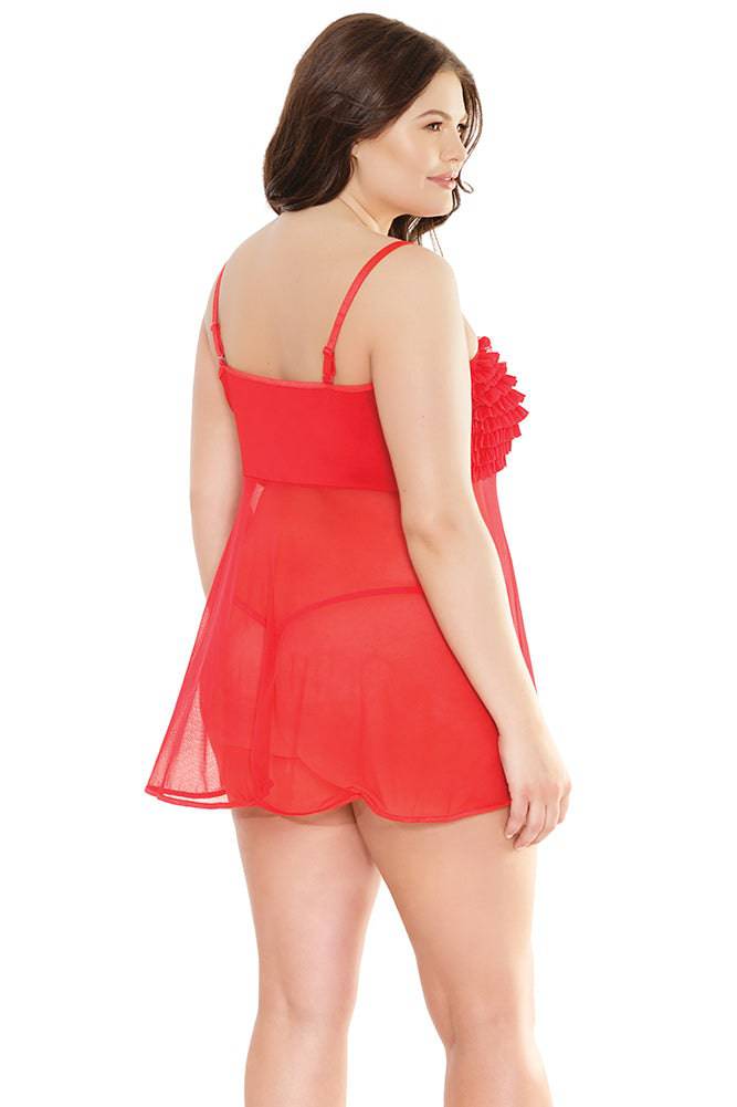 Coquette - 2534X - Ruffle Babydoll - OS/XL Lingerie - Tophatter Daily Deals