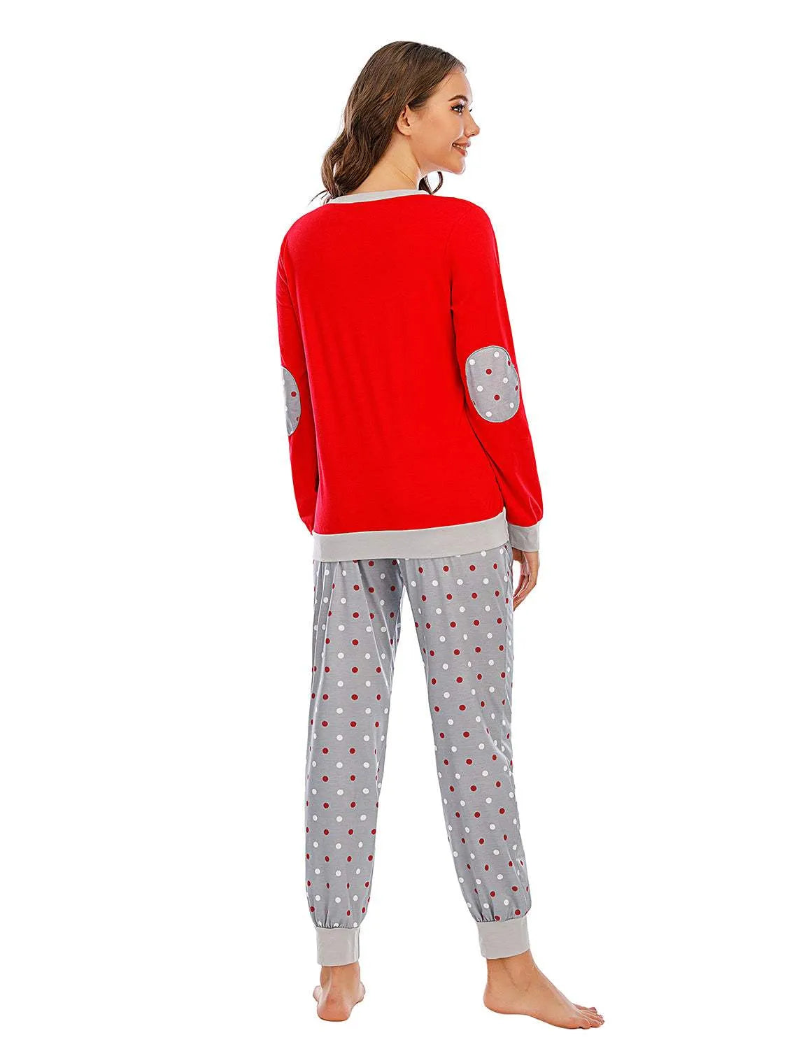 Long Sleeve Top and Polka Dot Pants Set Loungewear Sets - Tophatter Daily Deals