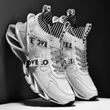 Blade Sneakers Men's Microfiber Flying High-Top Shoes Casual Men's Trendy Shoes 0 - Tophatter Daily Deals