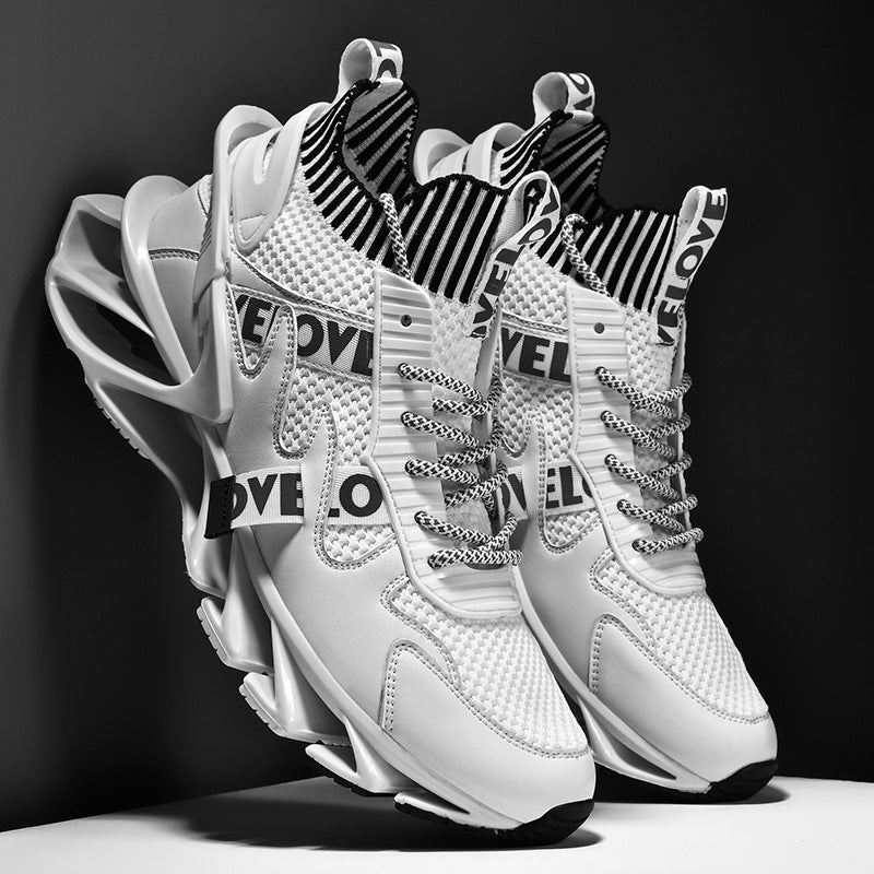 Blade Sneakers Men's Microfiber Flying High-Top Shoes Casual Men's Trendy Shoes 0 - Tophatter Daily Deals