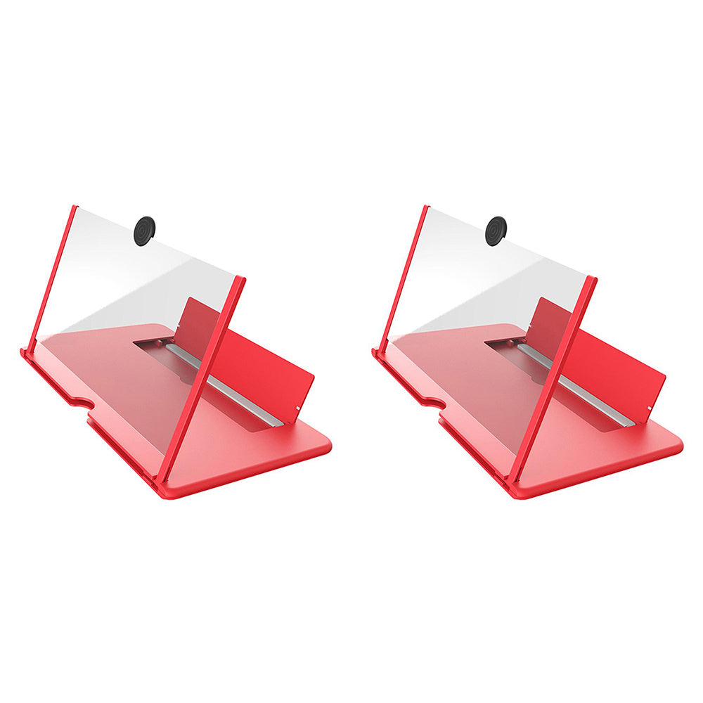 3D Screen Magnifier Signal Booster Mobile Screen Lightweight Foldable Magnifying Glass 2pc red 0 - Tophatter Daily Deals