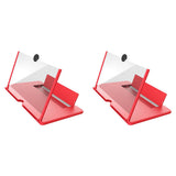 3D Screen Magnifier Signal Booster Mobile Screen Lightweight Foldable Magnifying Glass 2pc red 0 - Tophatter Daily Deals