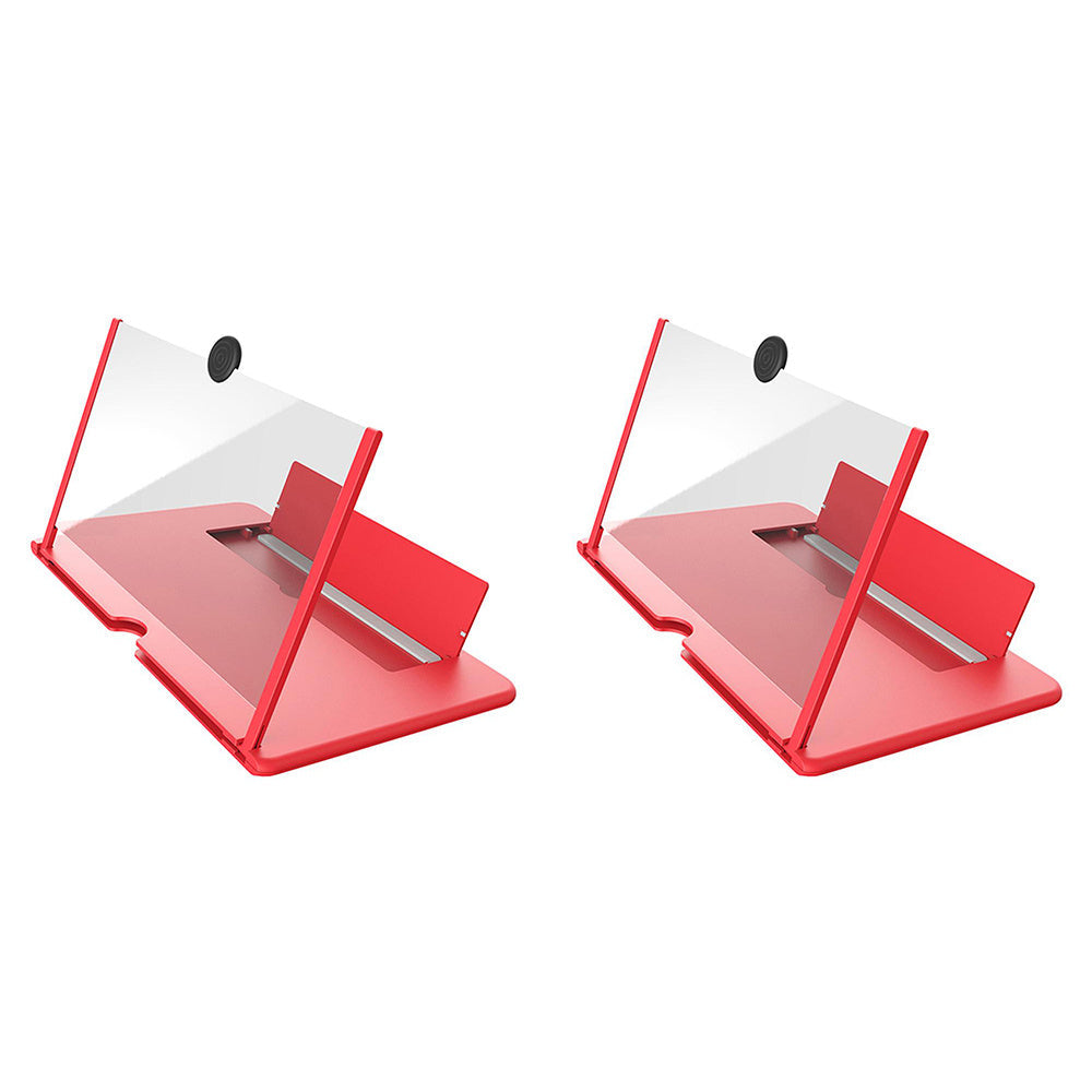 3D Screen Magnifier Signal Booster Mobile Screen Lightweight Foldable Magnifying Glass 2pc red 0 - Tophatter Daily Deals