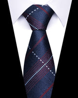 Men's Neckties - Formal Classic Patterned Tie (50 Style Options) Midnight Navy Burgundy & Silver Stripes Belts & Ties - Tophatter Daily Deals