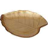 Gold Glass Leaf Trinket Dish | Botanical Vanity Plate Trinket Tray - 18x16cm Trinket Tray - Tophatter Daily Deals