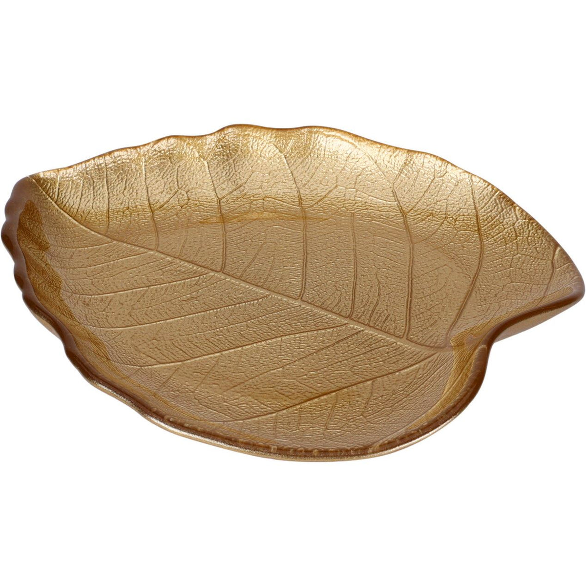 Gold Glass Leaf Trinket Dish | Botanical Vanity Plate Trinket Tray - 18x16cm Trinket Tray - Tophatter Daily Deals