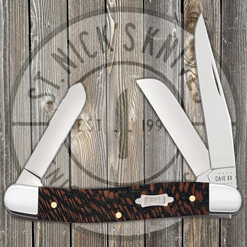 Case Medium Stockman - Black Sycamore Wood - 25573 Traditional Knives - Tophatter Daily Deals