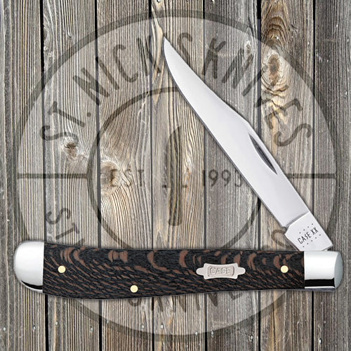 Case Slimline Trapper - Black Sycamore Wood - 25575 Traditional Knives - Tophatter Daily Deals