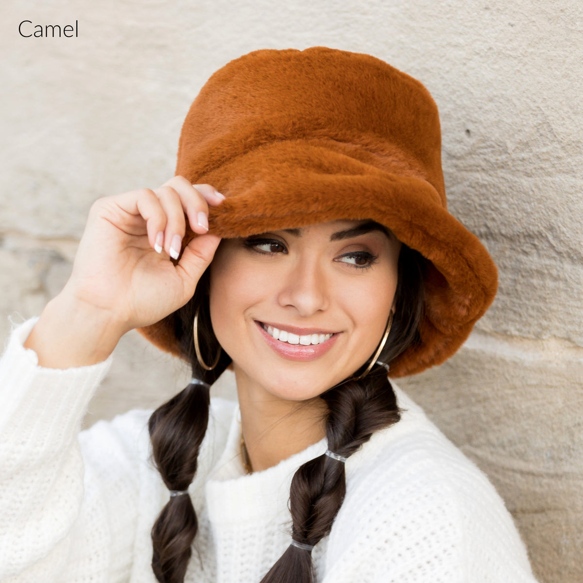 Plush Fur Bucket Hat Camel Hats - Tophatter Daily Deals