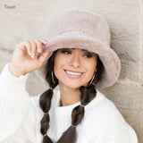 Plush Fur Bucket Hat Taupe Hats - Tophatter Daily Deals
