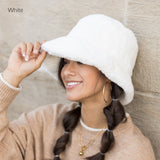 Plush Fur Bucket Hat White Hats - Tophatter Daily Deals